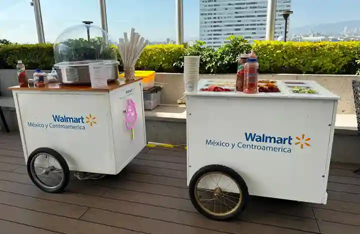 Carrito algodones azucar dulces oficinas corporativo walmart mexico